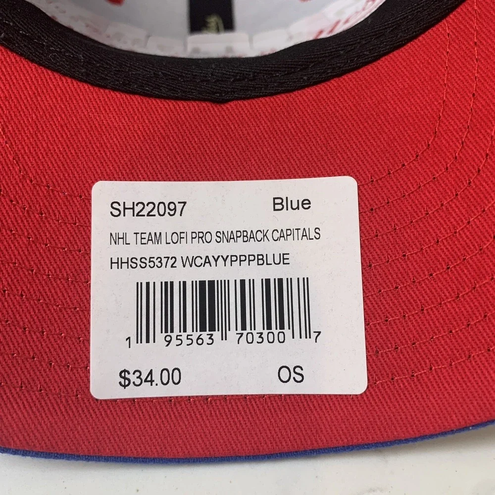 Mitchell & Ness Washington Capitals NHL Adjustable Blue Snapback Cap Hat OSFM